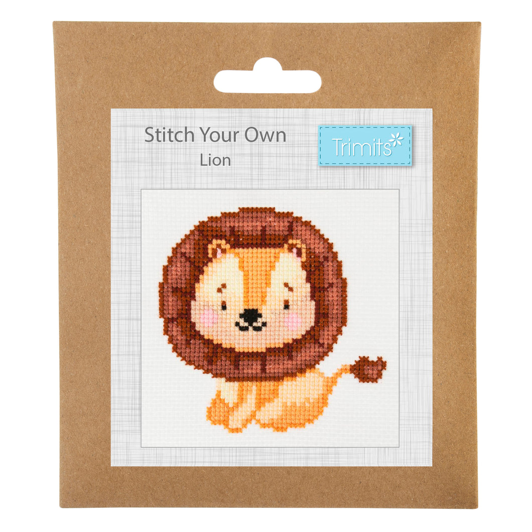 Mini Counted Cross Stitch Kit  - Lion