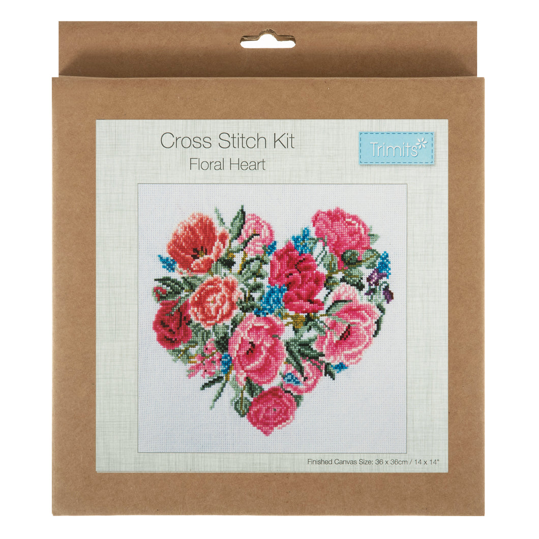 Counted Cross Stitch Kits - Floral Heart