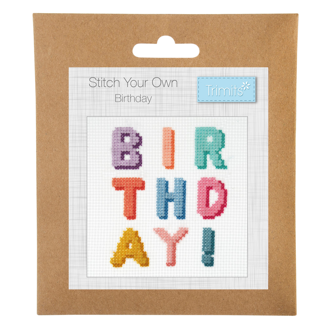 Mini Counted Cross Stitch Kit  - Birthday