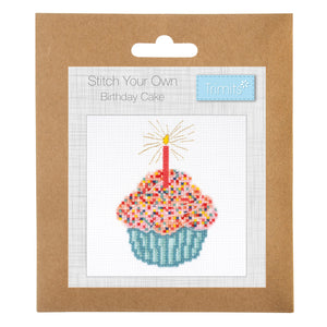 Mini Counted Cross Stitch Kit  - Birthday Cake