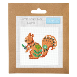 Mini Counted Cross Stitch Kit  - Red Squirrel