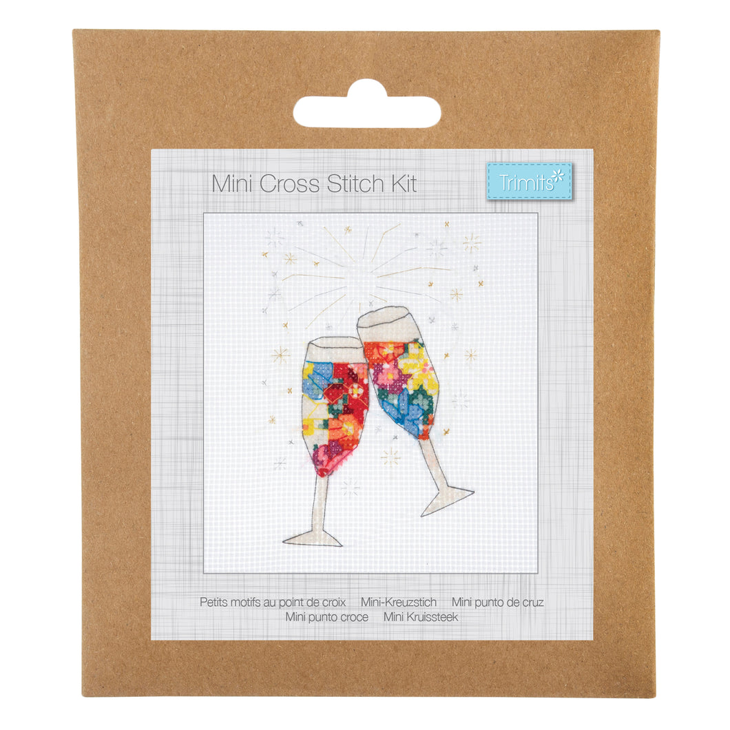 Mini Counted Cross Stitch Kit  - Cheers