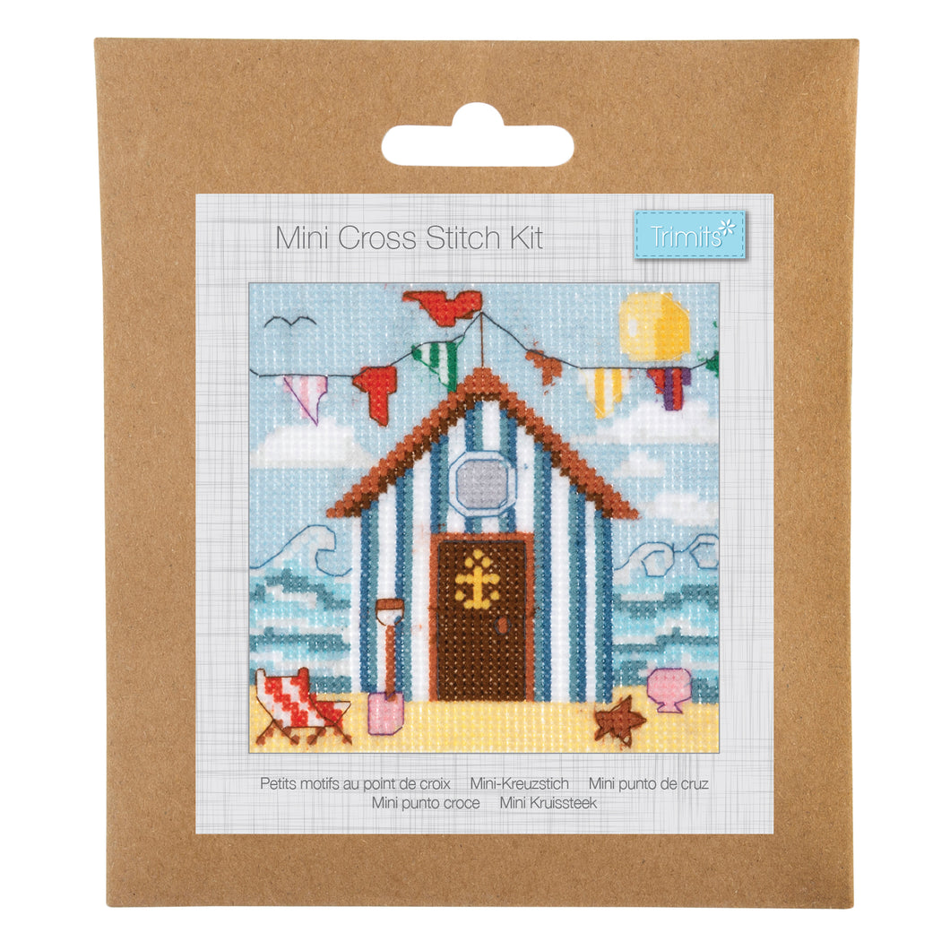 Mini Counted Cross Stitch Kit  - Beach Hut