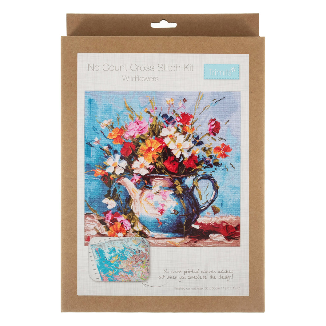 Large Printed Cross Stitch Kits - Wildflowers