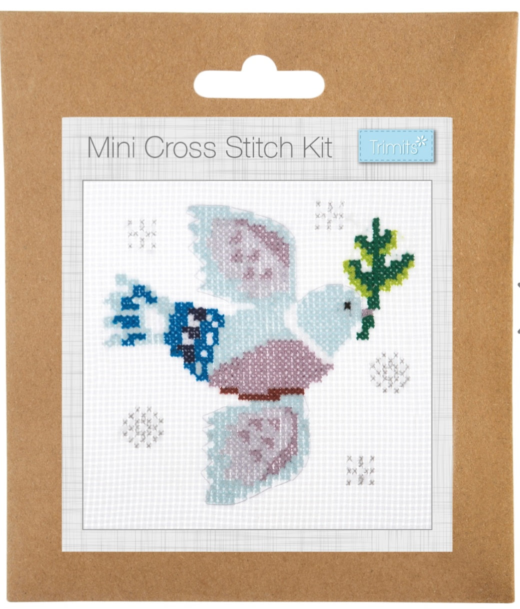 Mini Counted Cross Stitch Kit  - Scandi Dove