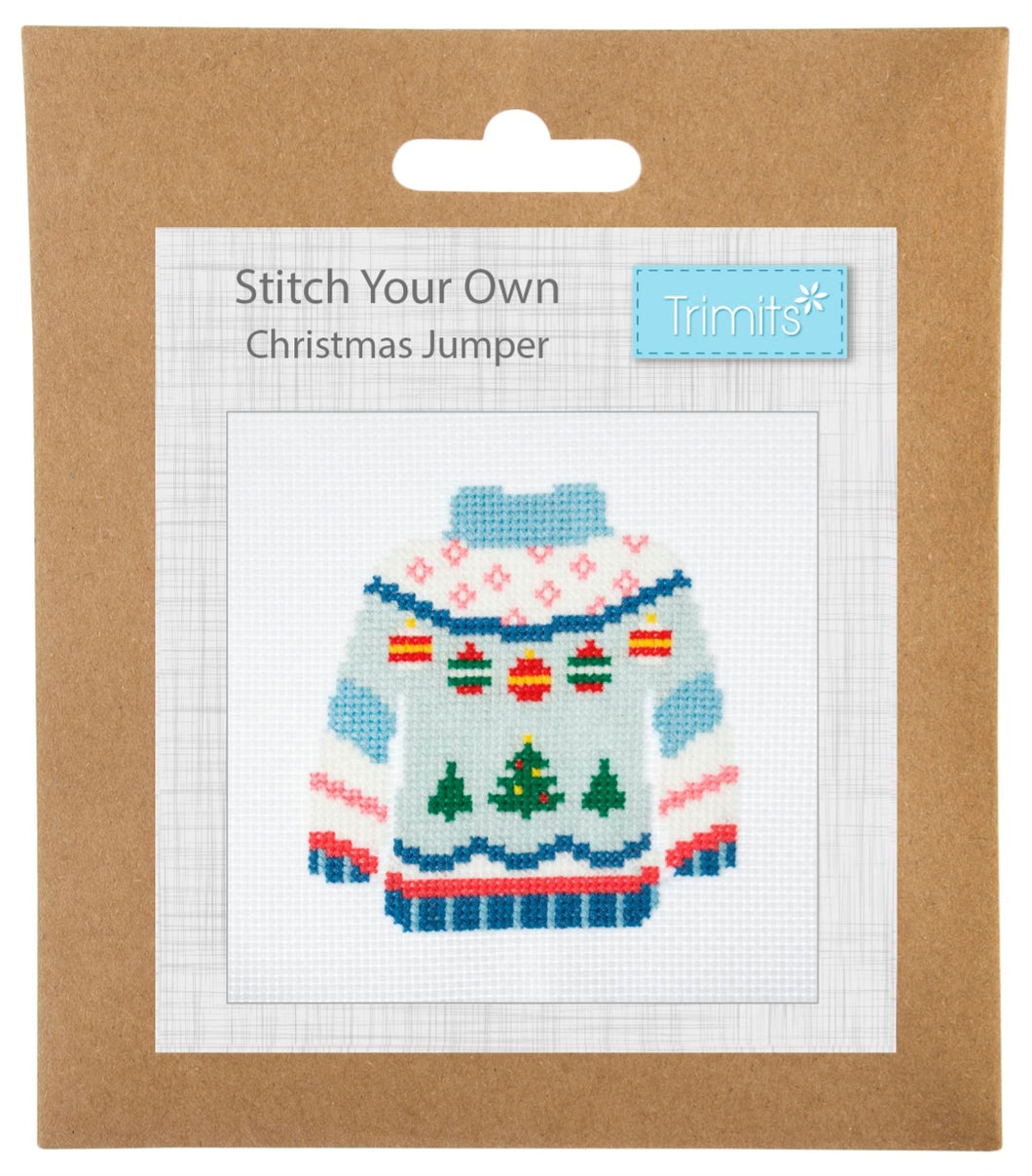 Mini Counted Cross Stitch Kit  - Xmas Jumper