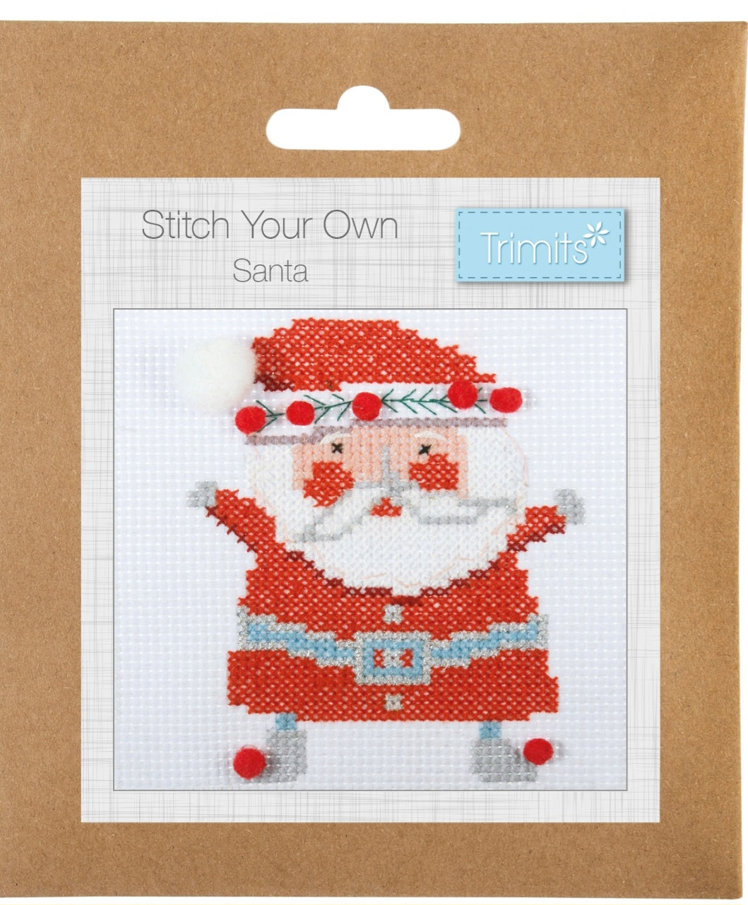 Mini Counted Cross Stitch Kit  - Santa