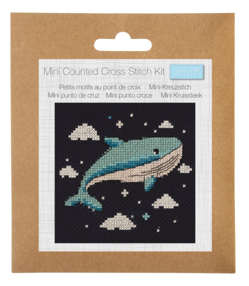 Mini Counted Cross Stitch Kit  - Whale