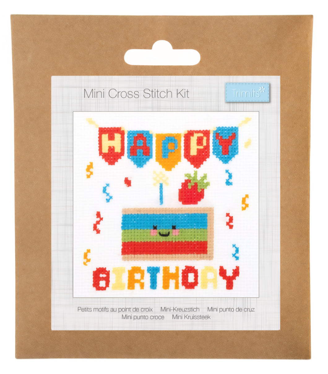 Mini Counted Cross Stitch Kit  - Happy Birthday