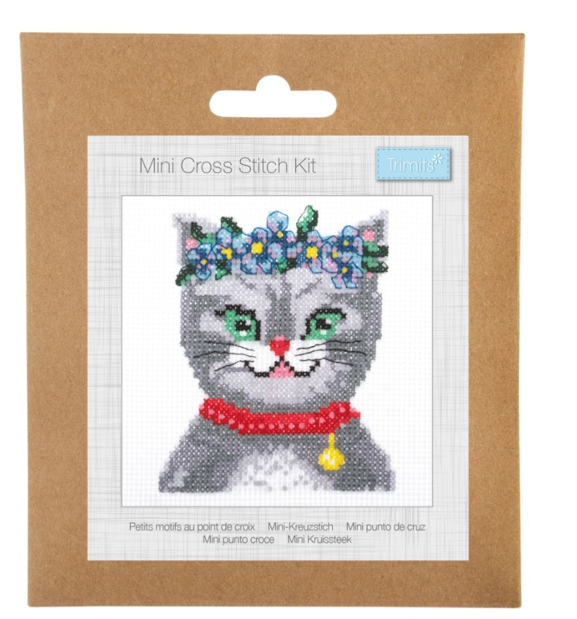 Mini Counted Cross Stitch Kit  - Meow