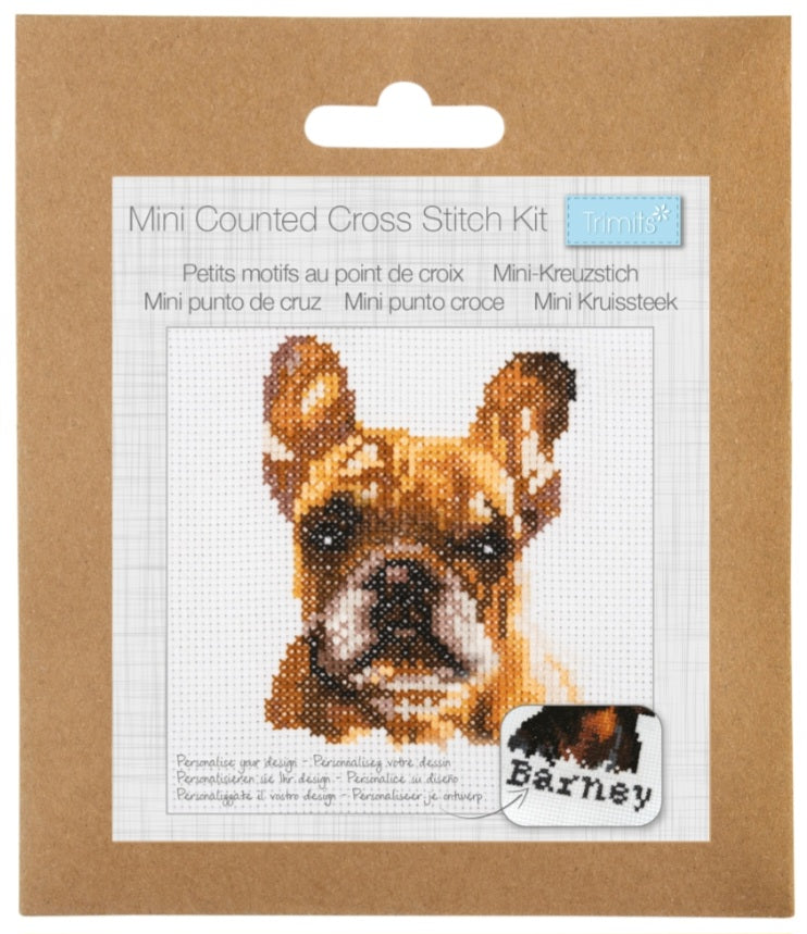 Mini Counted Cross Stitch Kit  - French Bulldog