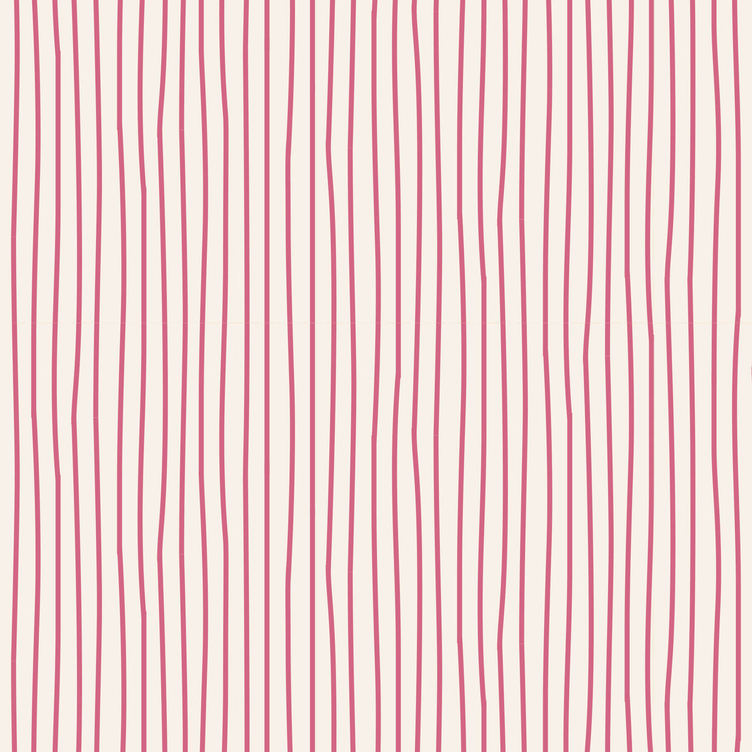 1m of Tilda 100% Cotton with Pen Stripe - Pink