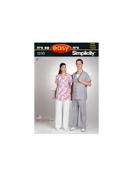 Simplicity 1310 -Hospital Scrubs 'Its so Easy' Sewing Pattern - XS-XL