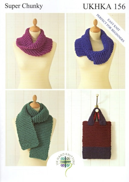 UKHKA 156 - Scarf, Bag and Snoods Knitting Pattern