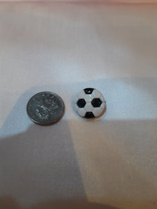 Black and White Football Button