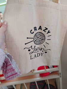 'Crazy Yarn Lady' Tote Bag