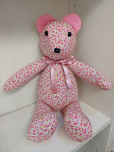 Pink Floral Handmade Bear