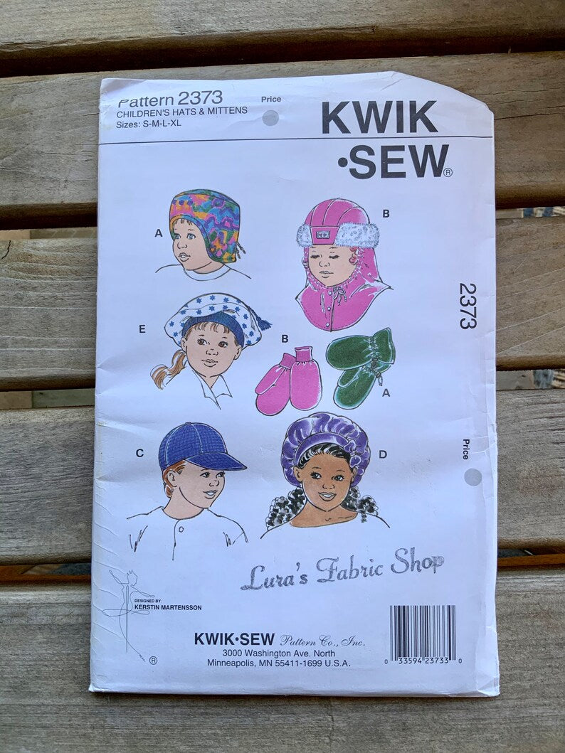 Kwik Sew 2373 - Children's Hats and Mittens - S-XL