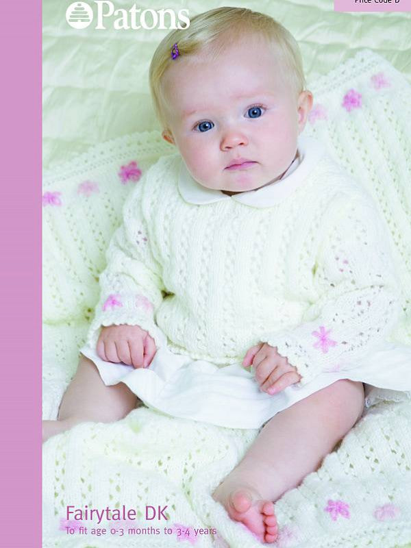 Patons 3398 - Baby Lacy Pullover and Blanket Knitting Pattern - 0-3 Months - 3-4 Years