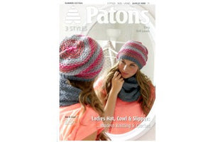 Patons 4080 - Ladies Hat, Cowl and Slippers Knitting Pattern