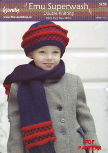 Wendy 5158 - Hat and Scarf Knitting Pattern