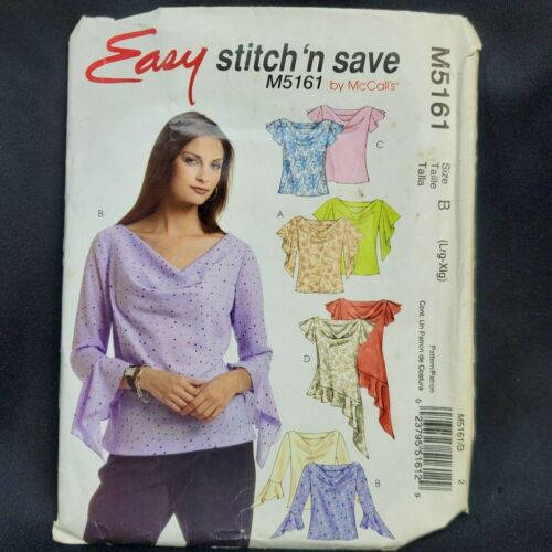 Mccalls 5161 - Ladies Tops Sewing Pattern - Size xs-m