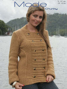 Wendy 5407 - Adult Paneled Jacket Knitting Pattern - 30-42 inches