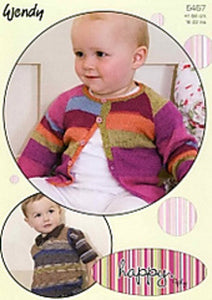 Wendy 5457 - Cardigan and Tank TopKnitting Pattern - 16-22 Inches