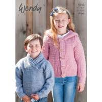 Wendy 5950 - Sweater and Cardigan Knitting Pattern - 22-30 inches