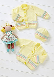 Stylecraft 8481 - Baby Cardigan and Hat Knitting Pattern - 14-22 Inches