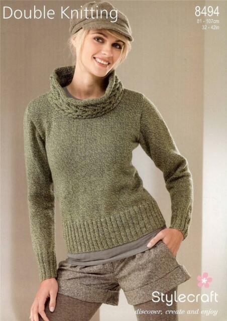 Stylecraft 8494- Jumper Knitting Pattern - 32-42 Inches
