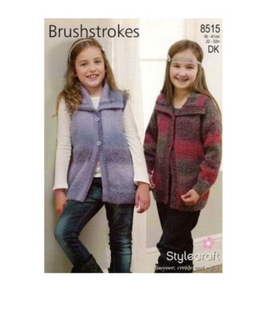 Stylecraft 8515 - Child's Waistcoat and Cardigan Knitting Pattern - 22-32inches