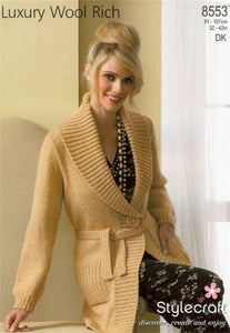 Stylecraft 8553 - Cardigan Knitting Pattern - 32-42 Inches