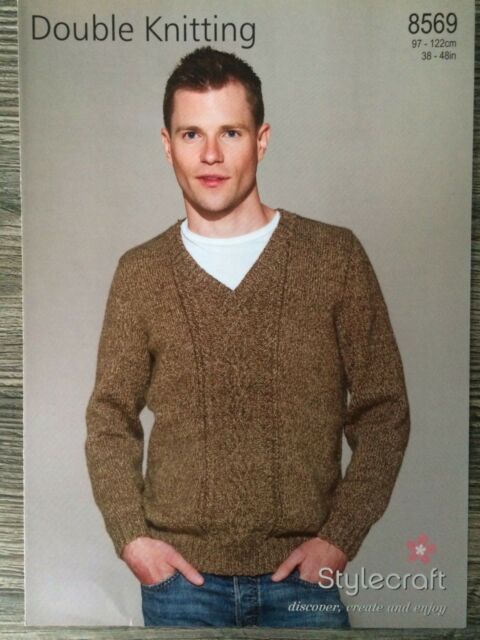 Stylecraft 8569 - Jumper Knitting Pattern - 38-48 Inches