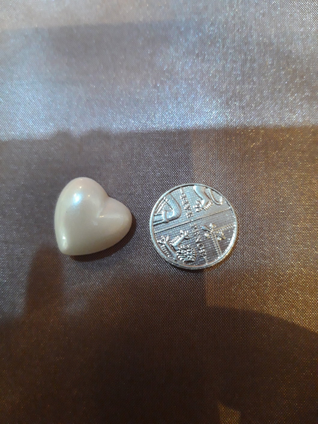 White Heart Pearl Button
