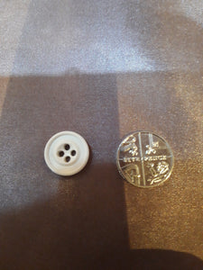 Small White 4 Hole Button