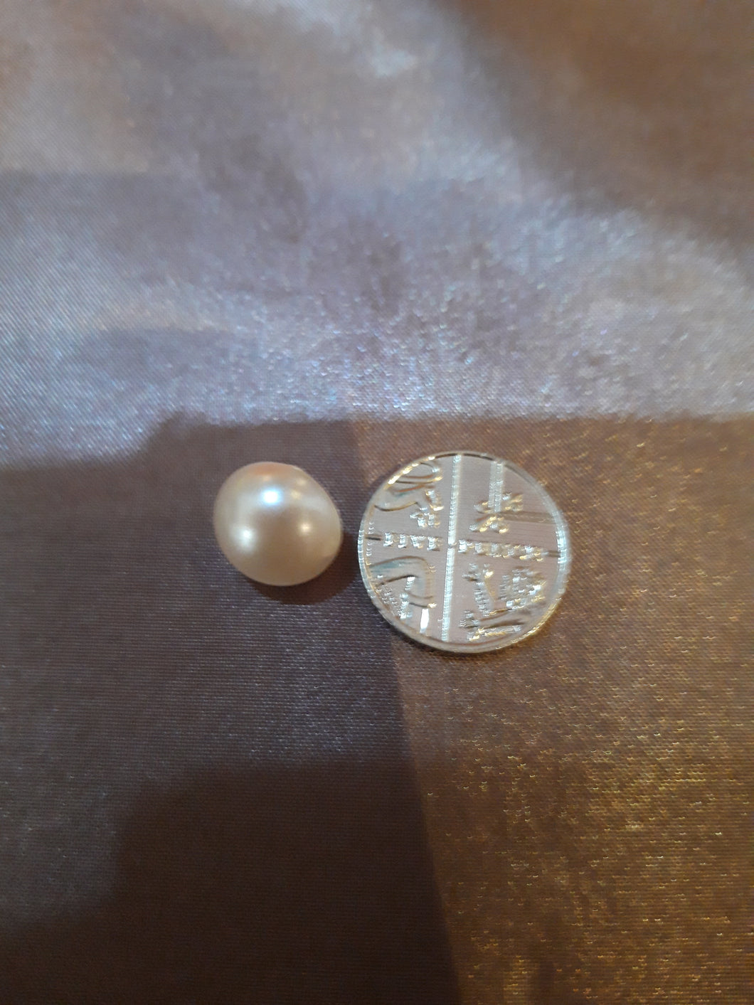 White Faux Pearl Button