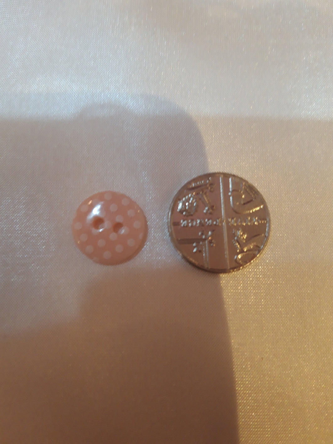 Extra Small Pink Spotty Button