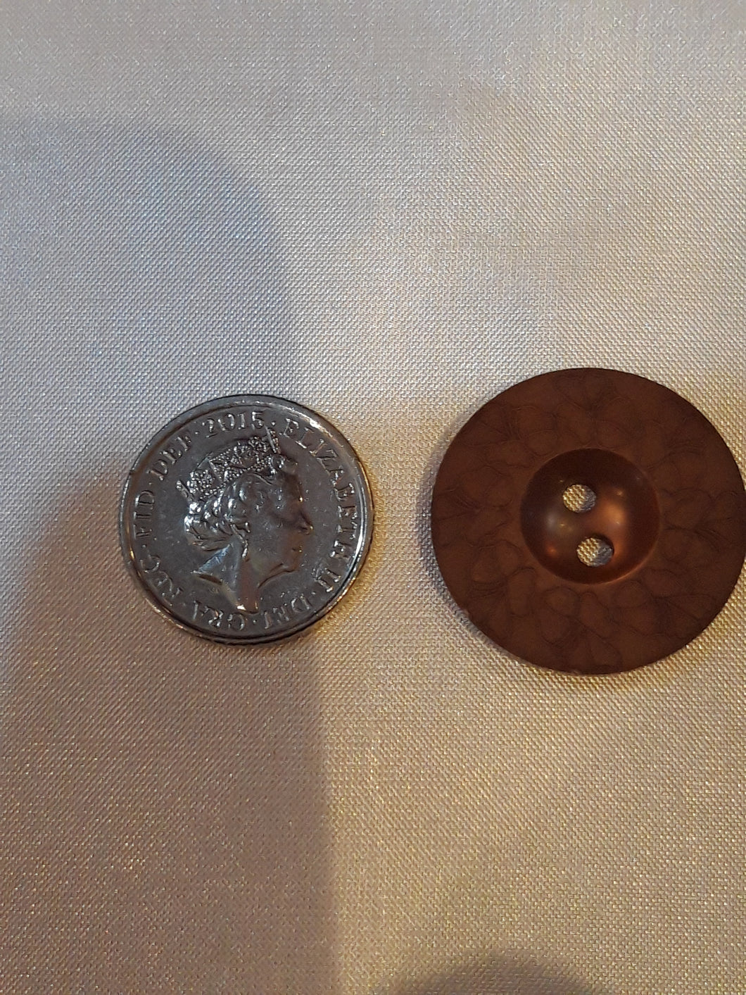 Large Brown Flower Edged Button