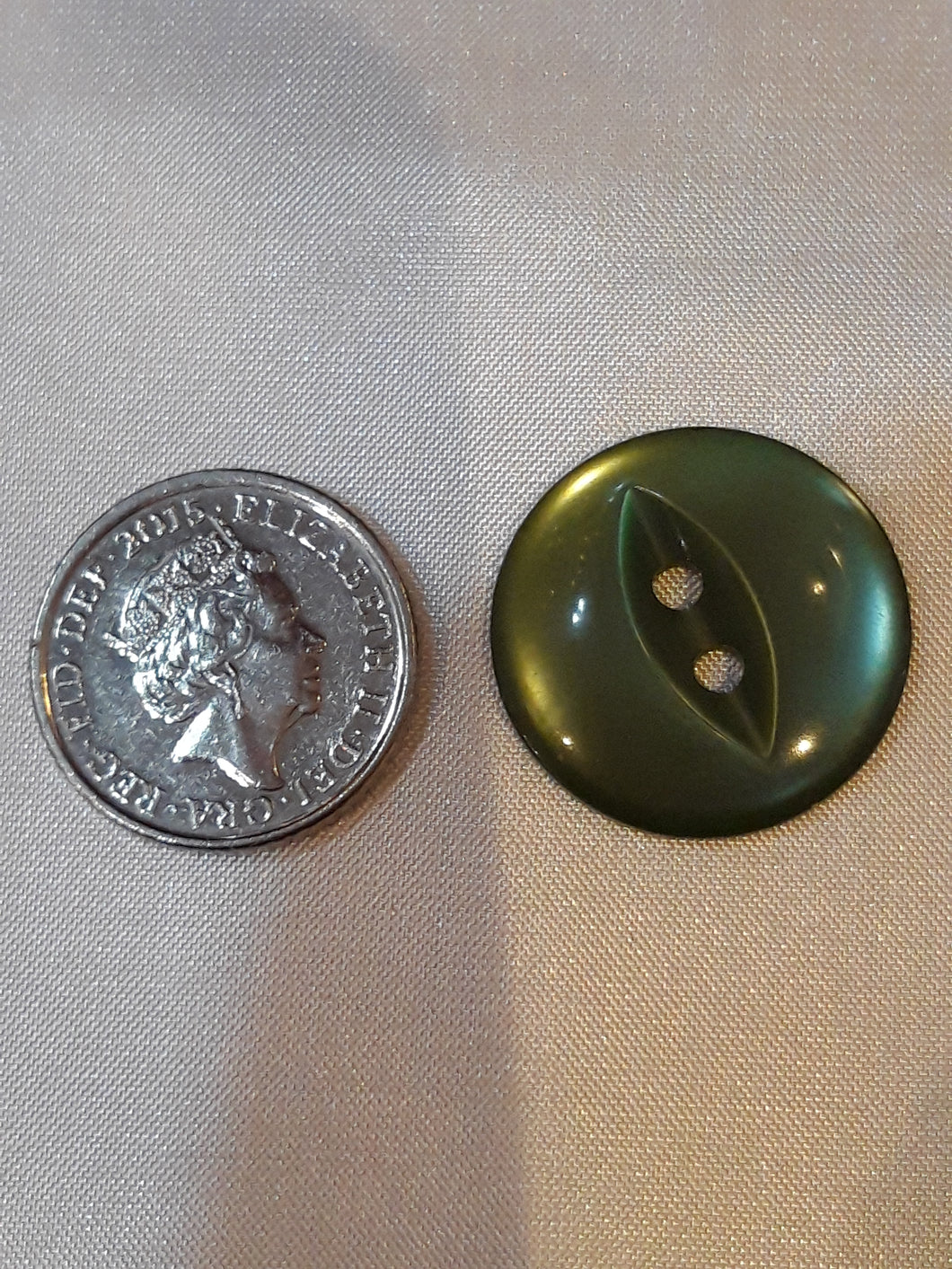 Large Army Green Fish-Eye Button