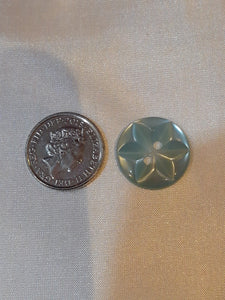 Large Turquoise Green Star Button