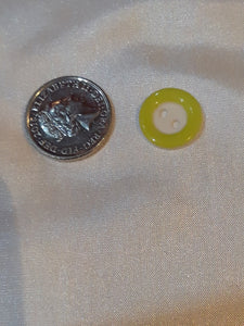 Lime Green Button With White Centre