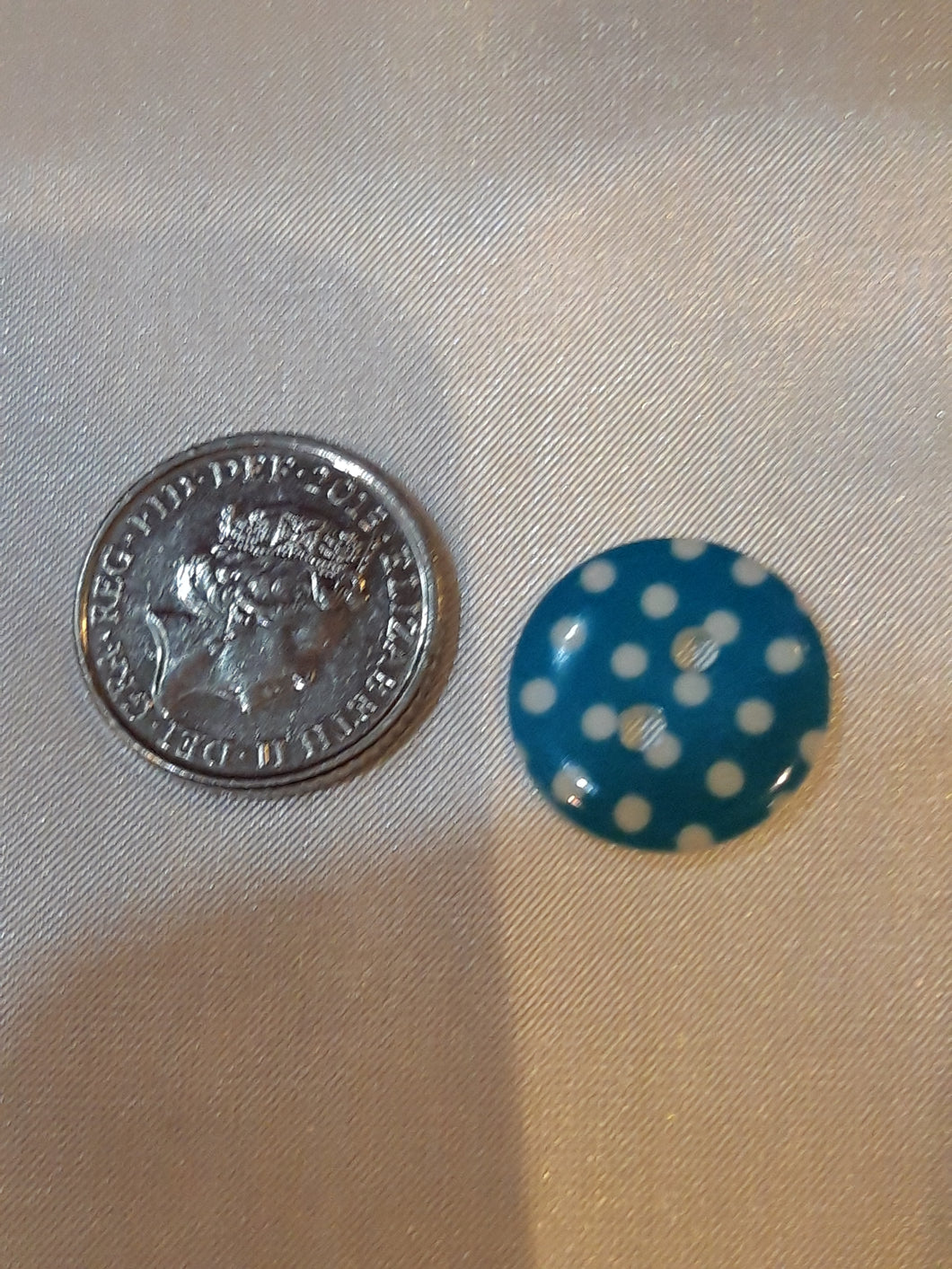 Turquoise Green Spotty Button