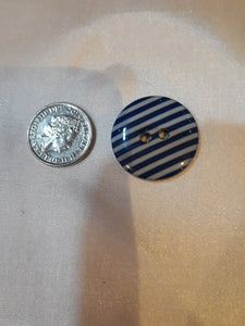 Blue and White Stripe Button