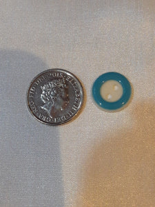 turquoise Button with White Middle