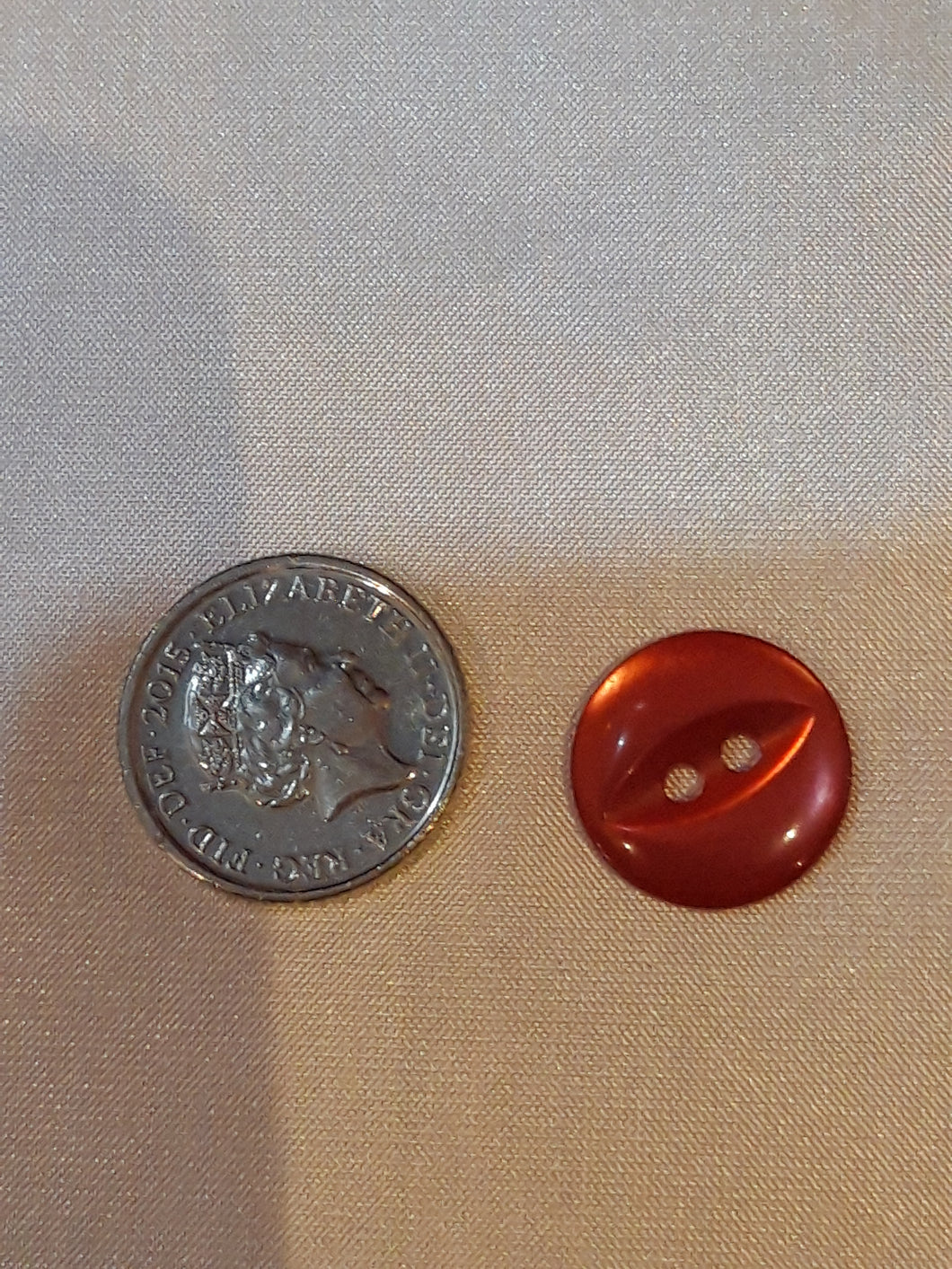 Small Dark Red Fish-Eye Button