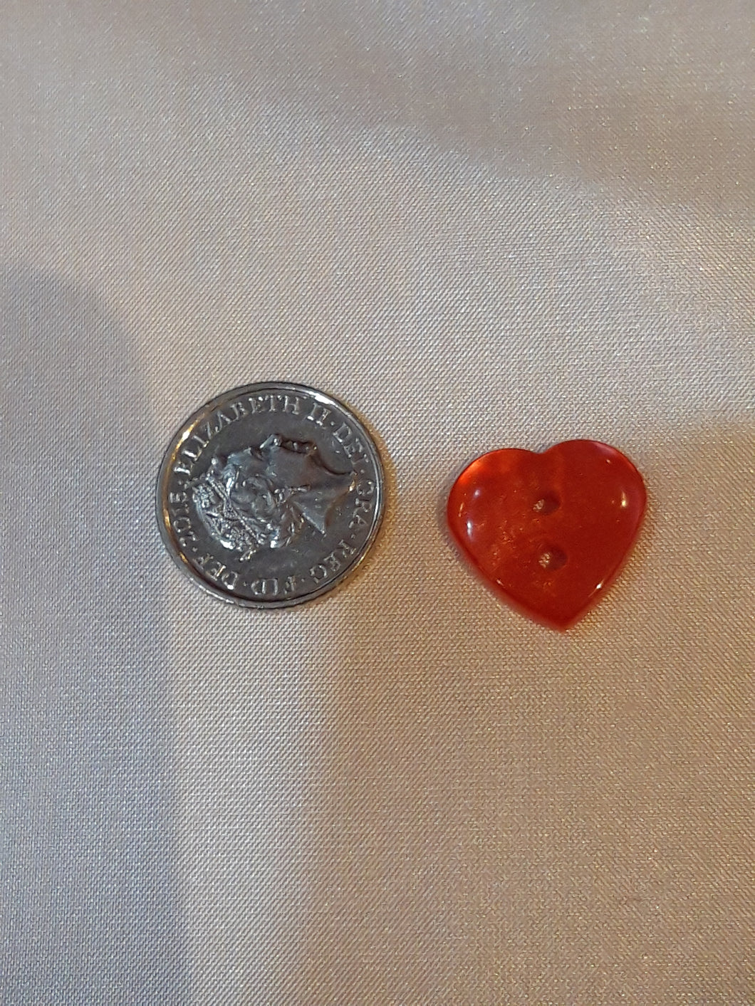 Red Iridescent Heart Button