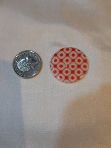 Red and White Button