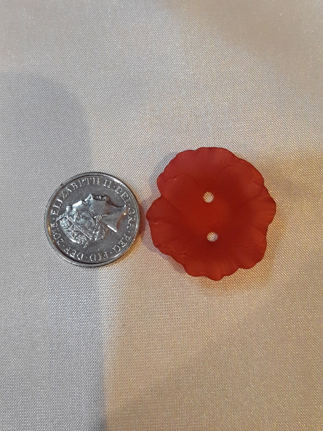 Pale Red Flower Button