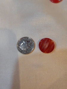 Small Dark Red and White Button